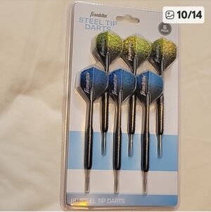 Franklin Steel Tip Darts Set Blue And Gold (6)